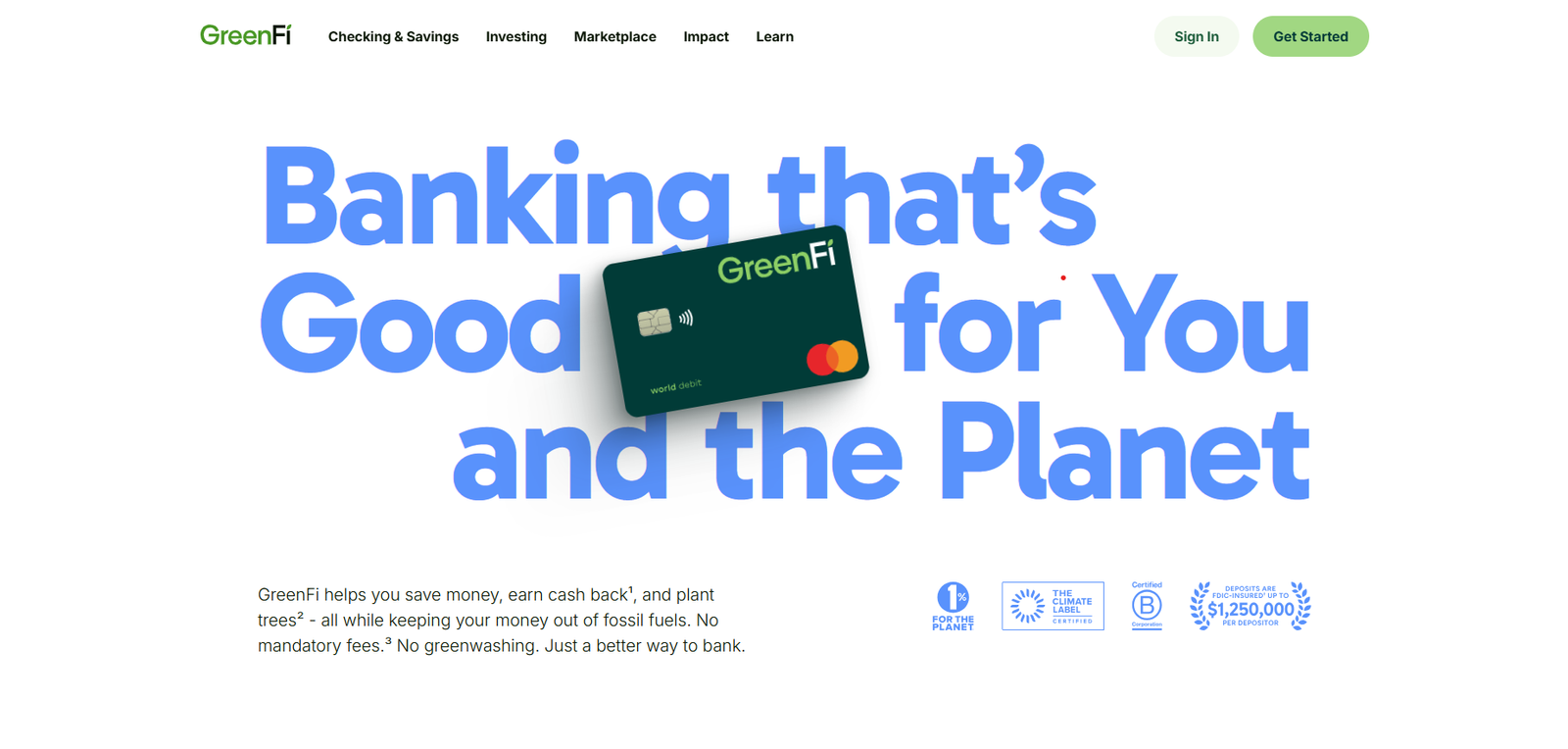 Aspiration Bank Account Page